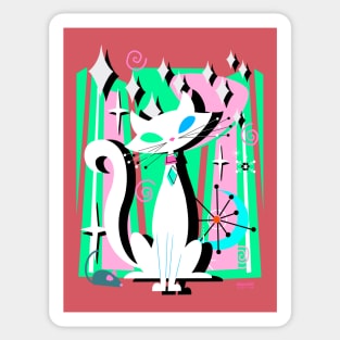 Atomic Sasha White Cat Sticker